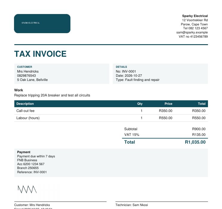 An invoice
